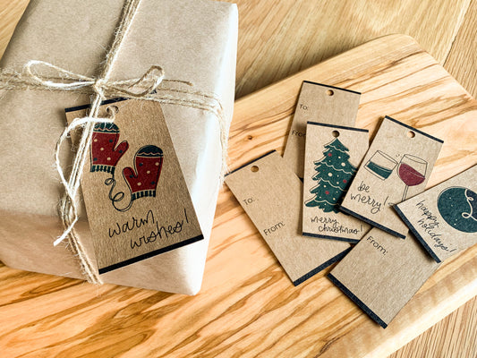 2023 Holiday Gift Tags | Pack of 8 Kraft Paper Tags