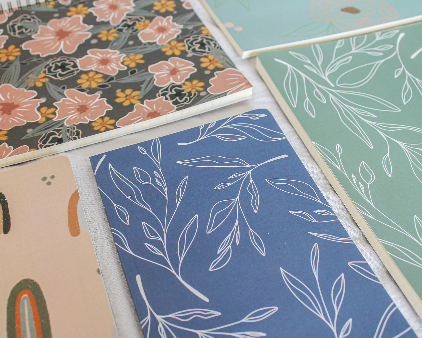 Blue Botanical Line Drawing Notebook