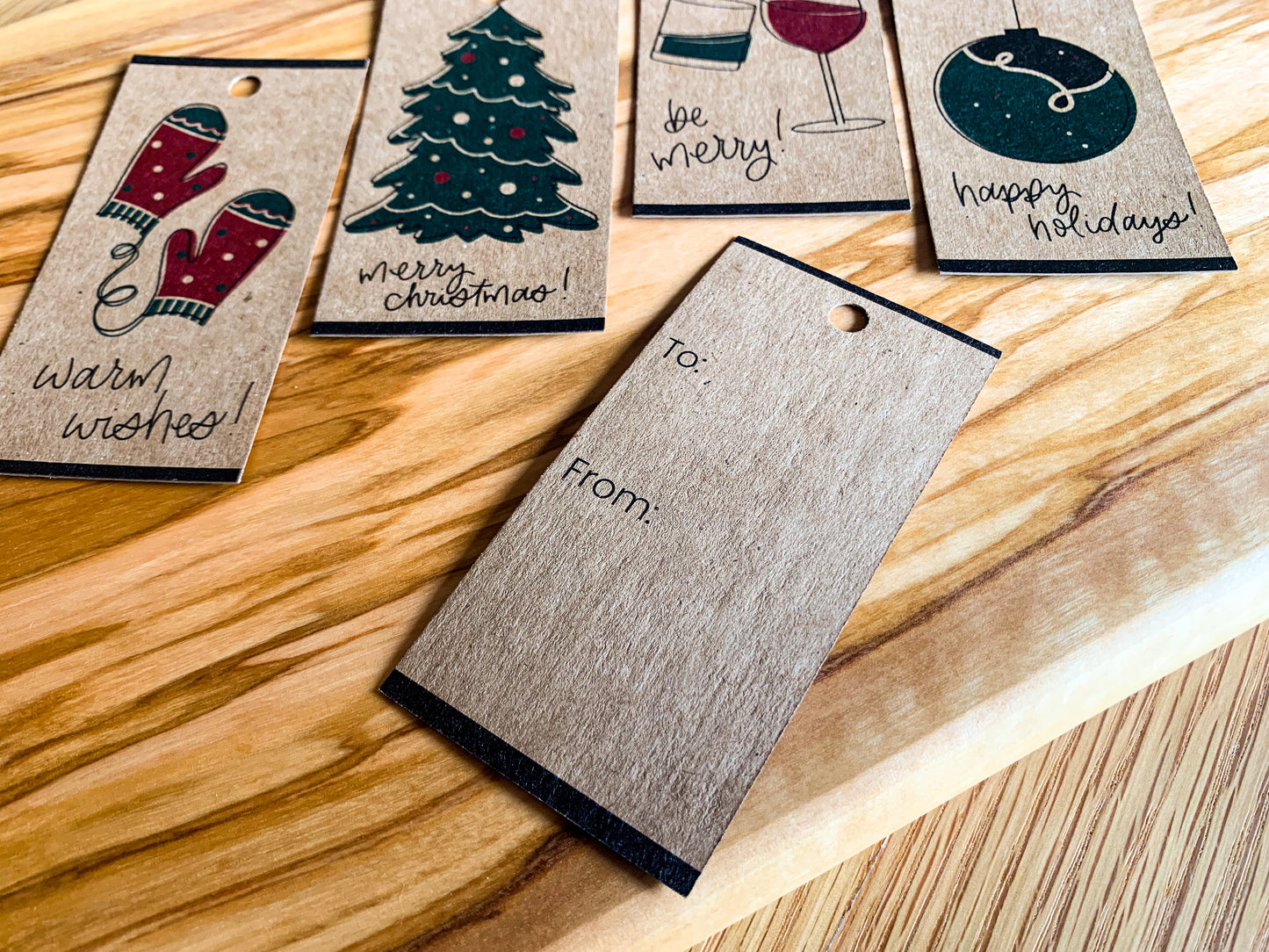 2023 Holiday Gift Tags | Pack of 8 Kraft Paper Tags