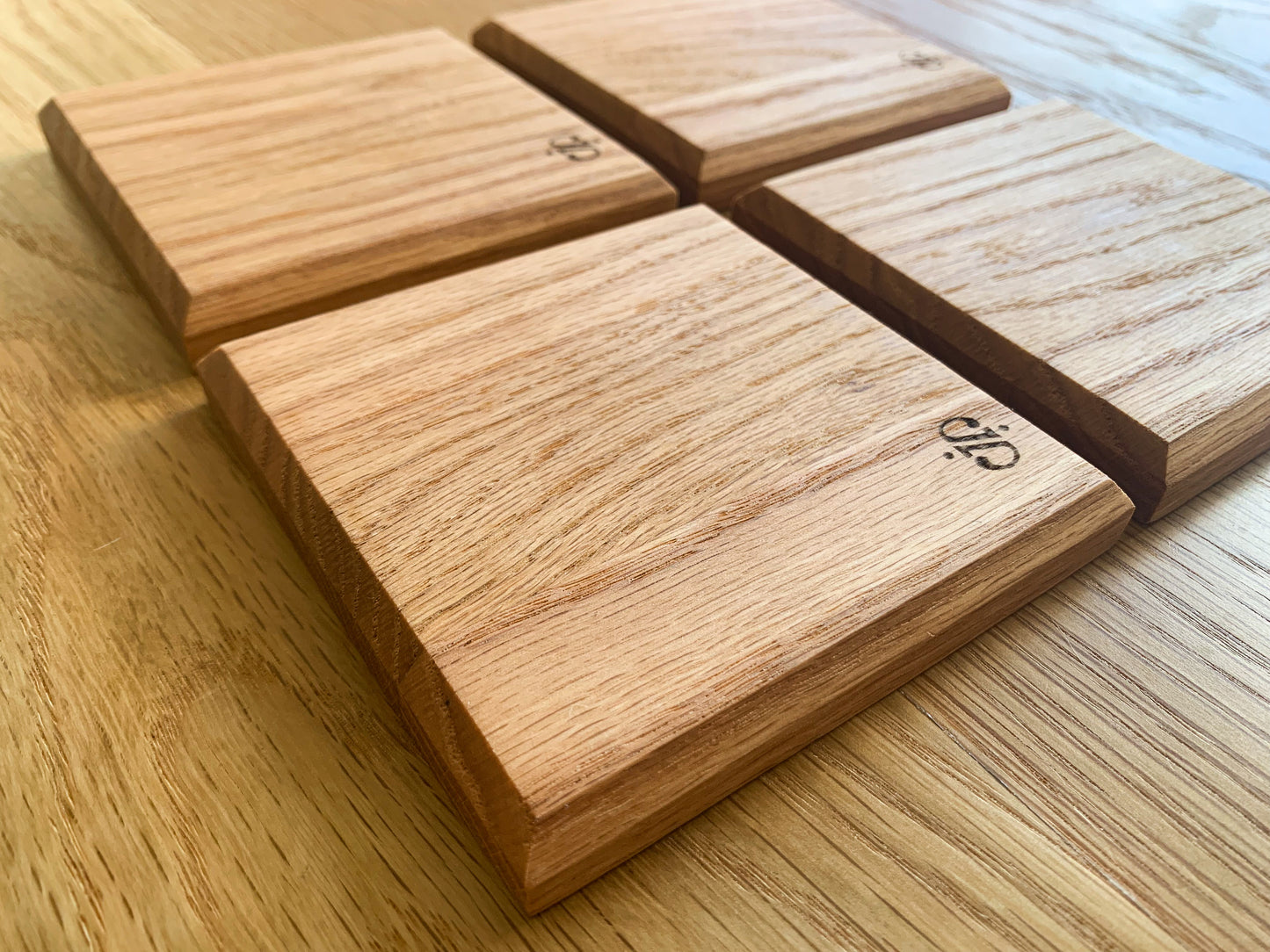 Set of 4 Natural Hardwood Coasters