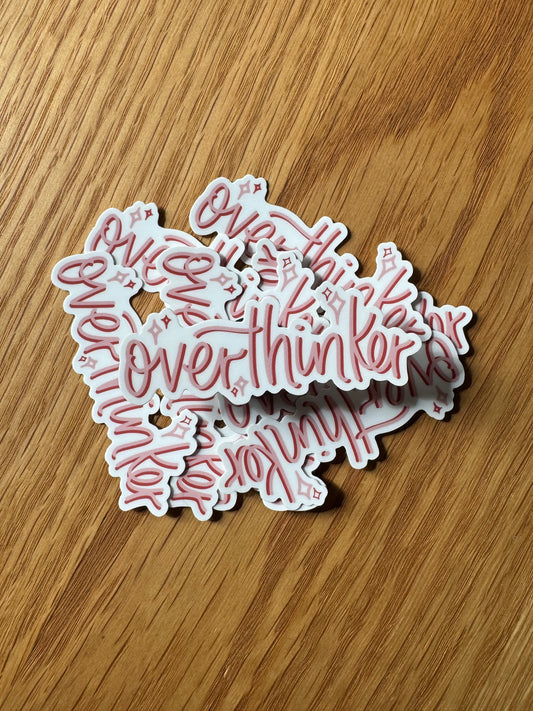 ‘Overthinker' Sticker, 3x1.55"