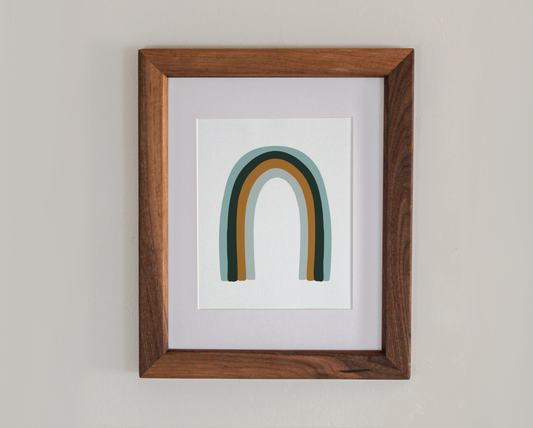 Retro Rainbow Blue 8x10" Art Print