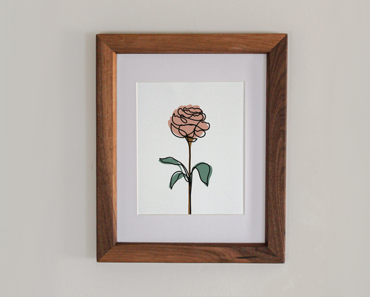 Peony Line Drawing 8x10" Art Print