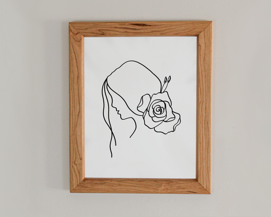 Floral Silhouette 2 11x14" Art Print