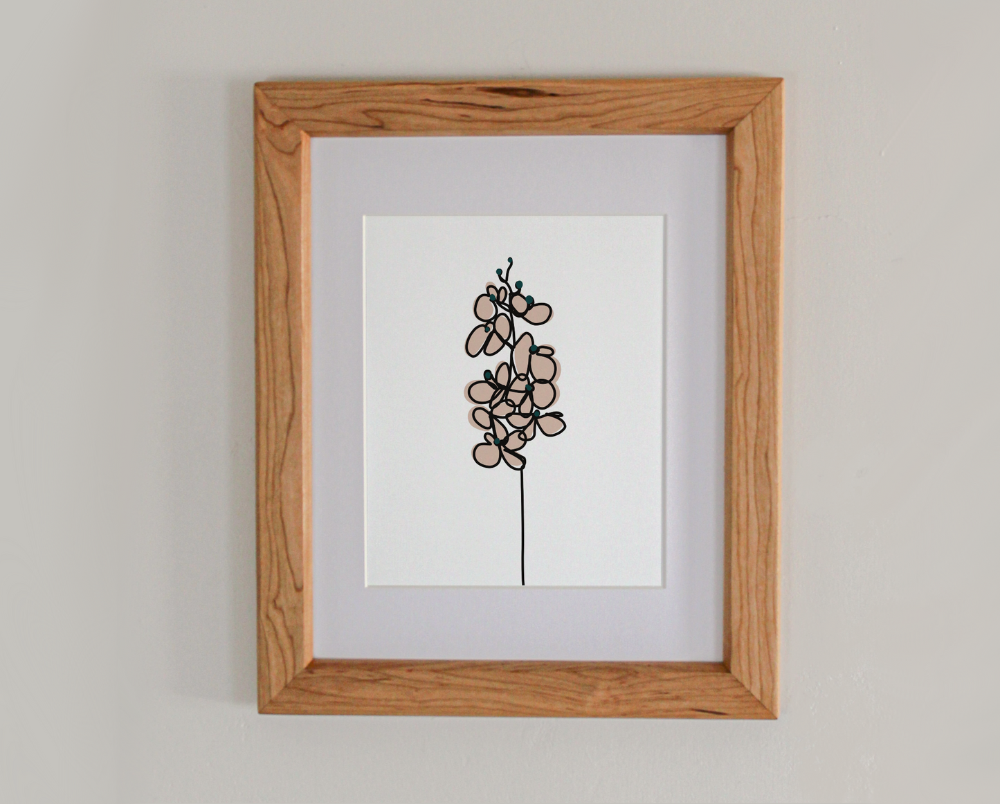 Orchid Line Drawing 8x10" Art Print