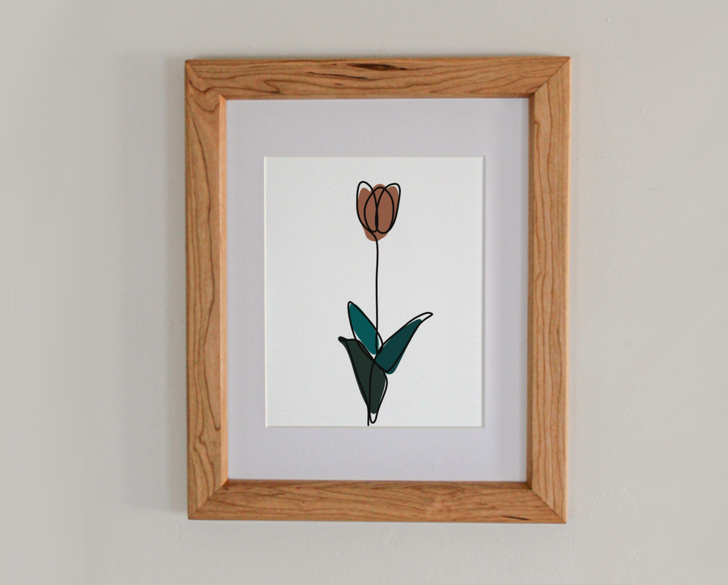 Tulip Line Drawing 8x10" Art Print