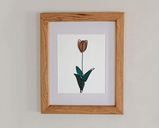 Tulip Line Drawing 8x10" Art Print