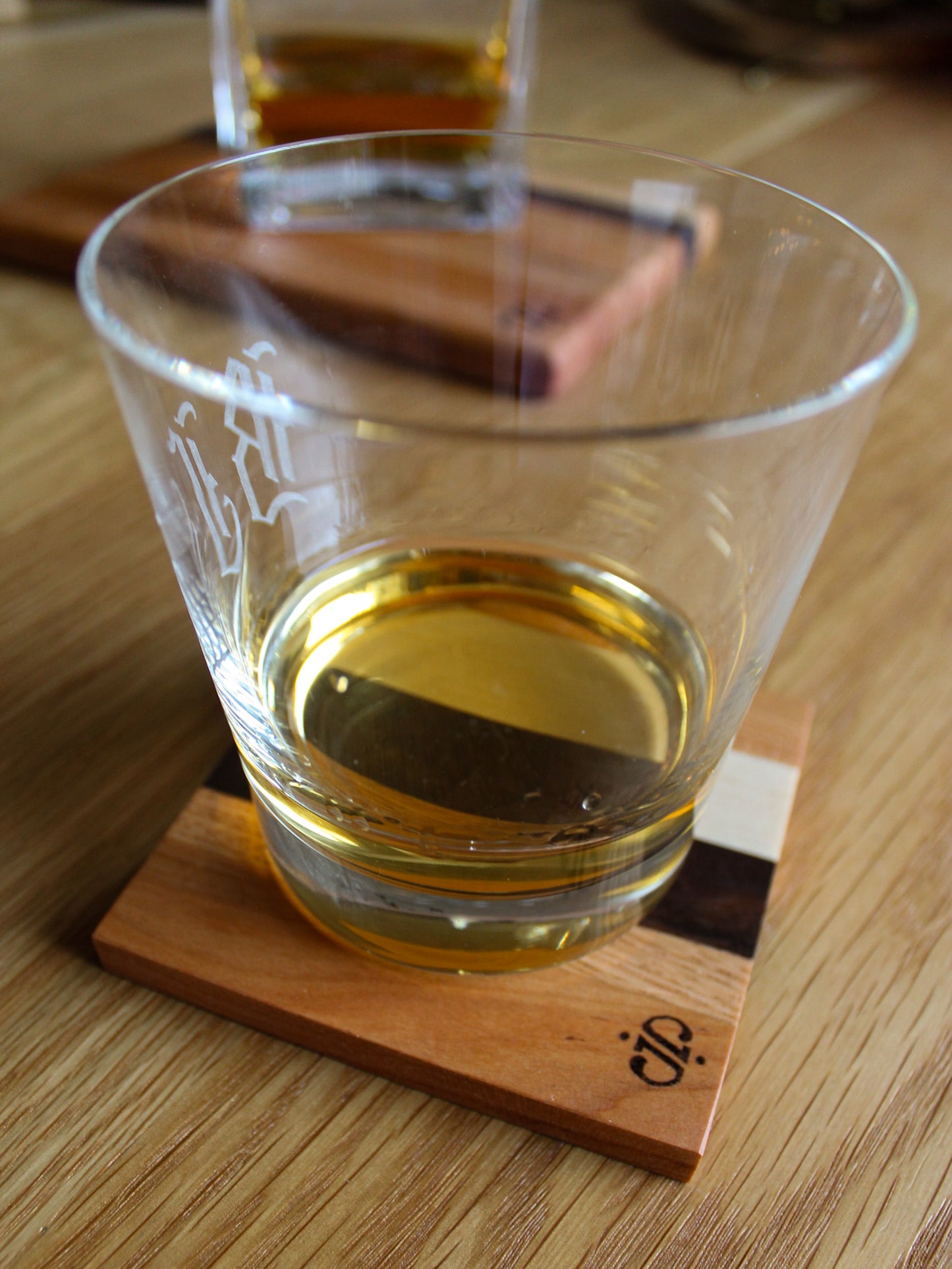 Set of 4 Natural Hardwood Coasters