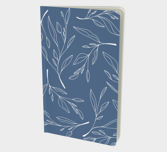 Blue Botanical Line Drawing Notebook