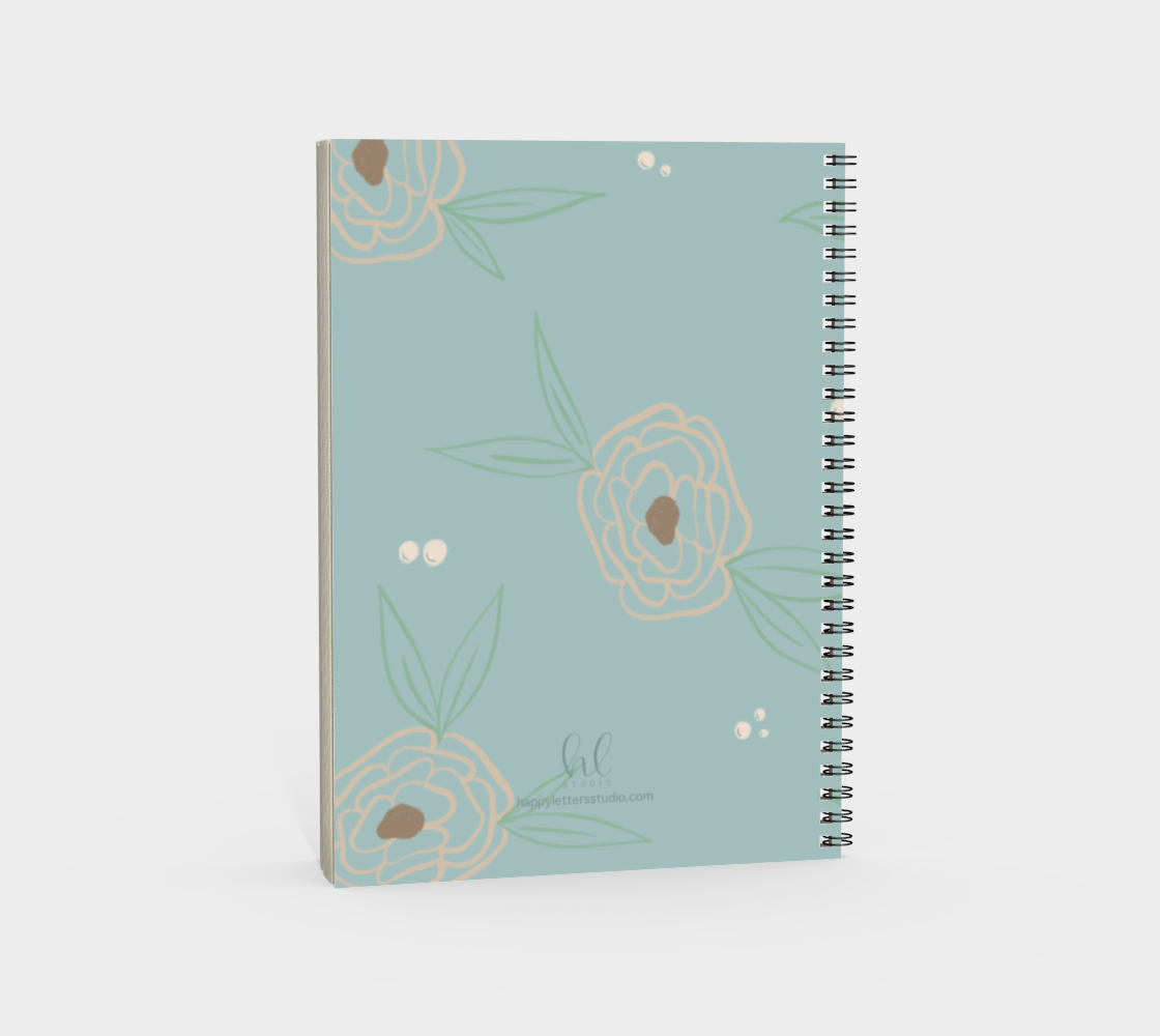 Blue Floral Lined Notebook