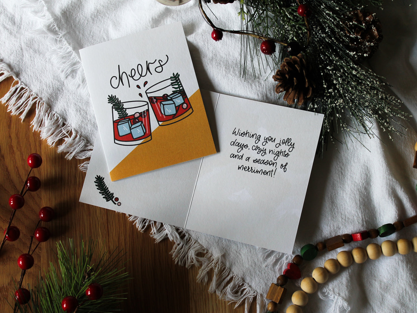 Festive Cocktail Holiday Card | Toast to the Christmas Season