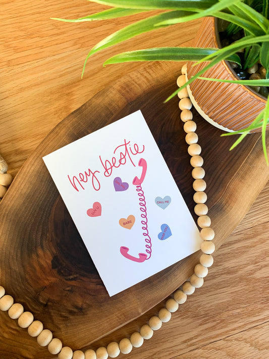 Hey Bestie Galentine's Day Card