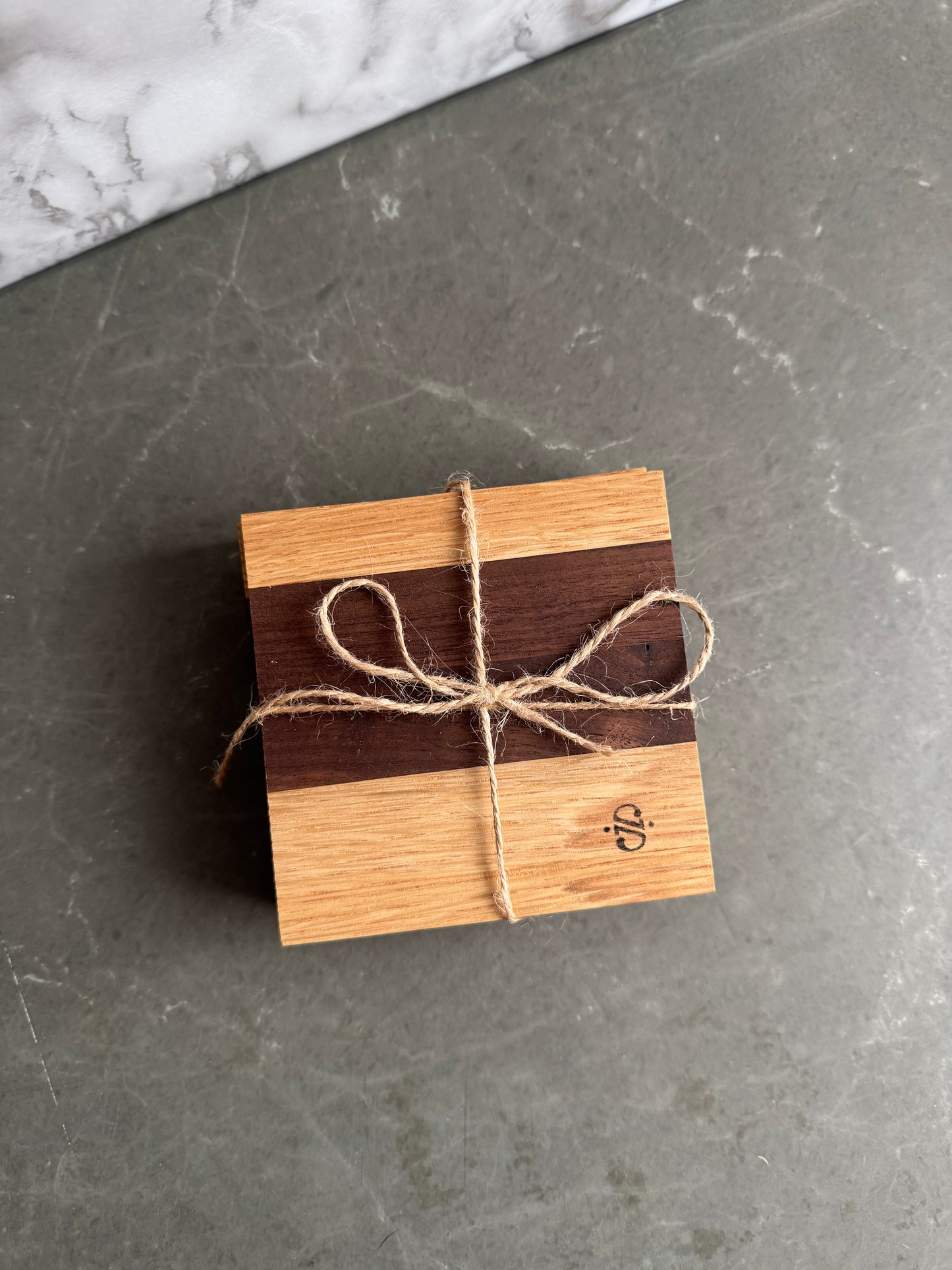 Set of 4 Natural Hardwood Coasters