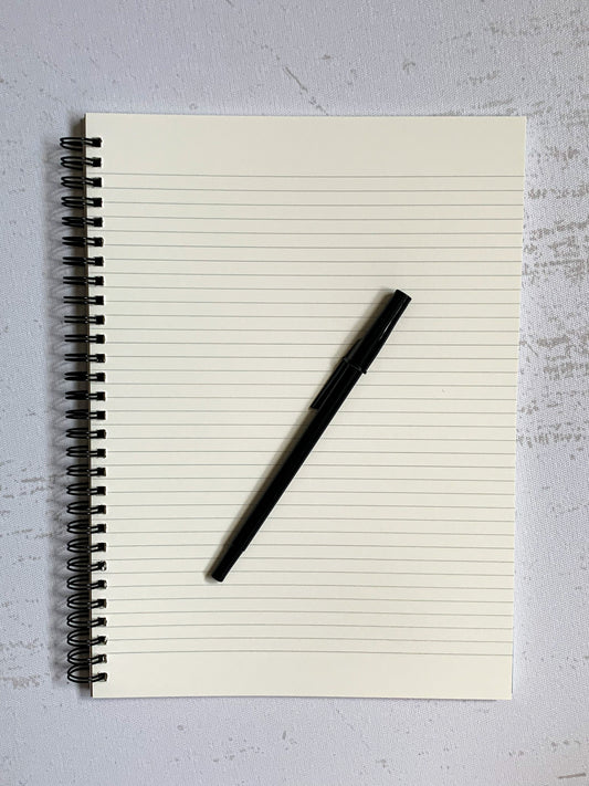 Blue Floral Lined Notebook