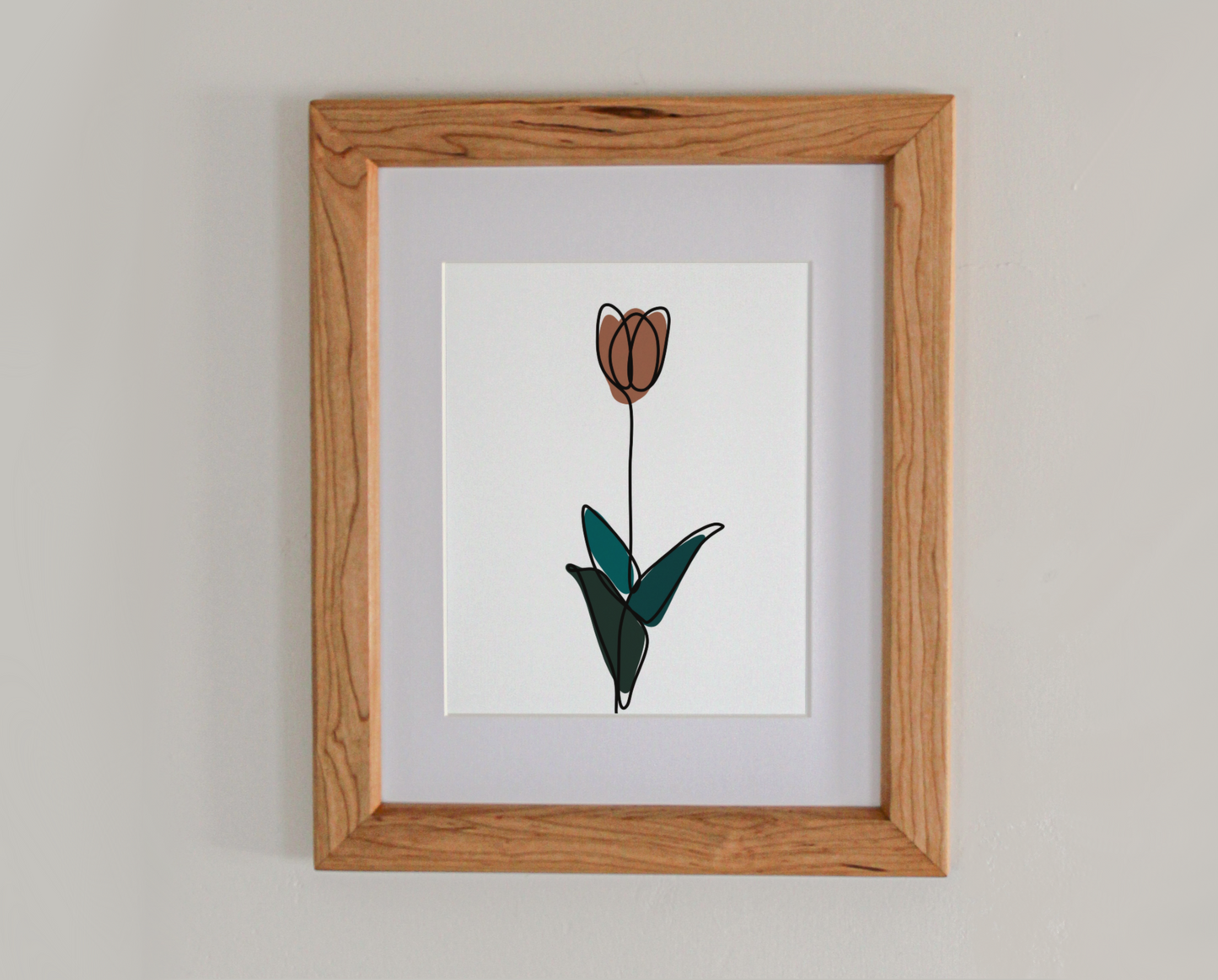 Tulip Line Drawing 8x10" Art Print (3)