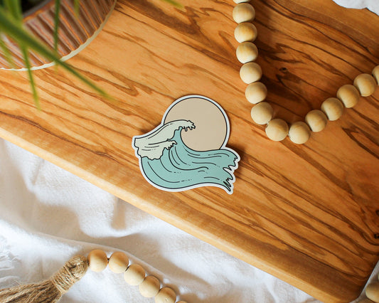 Sunset Waves Sticker, 3x2.72" (10)