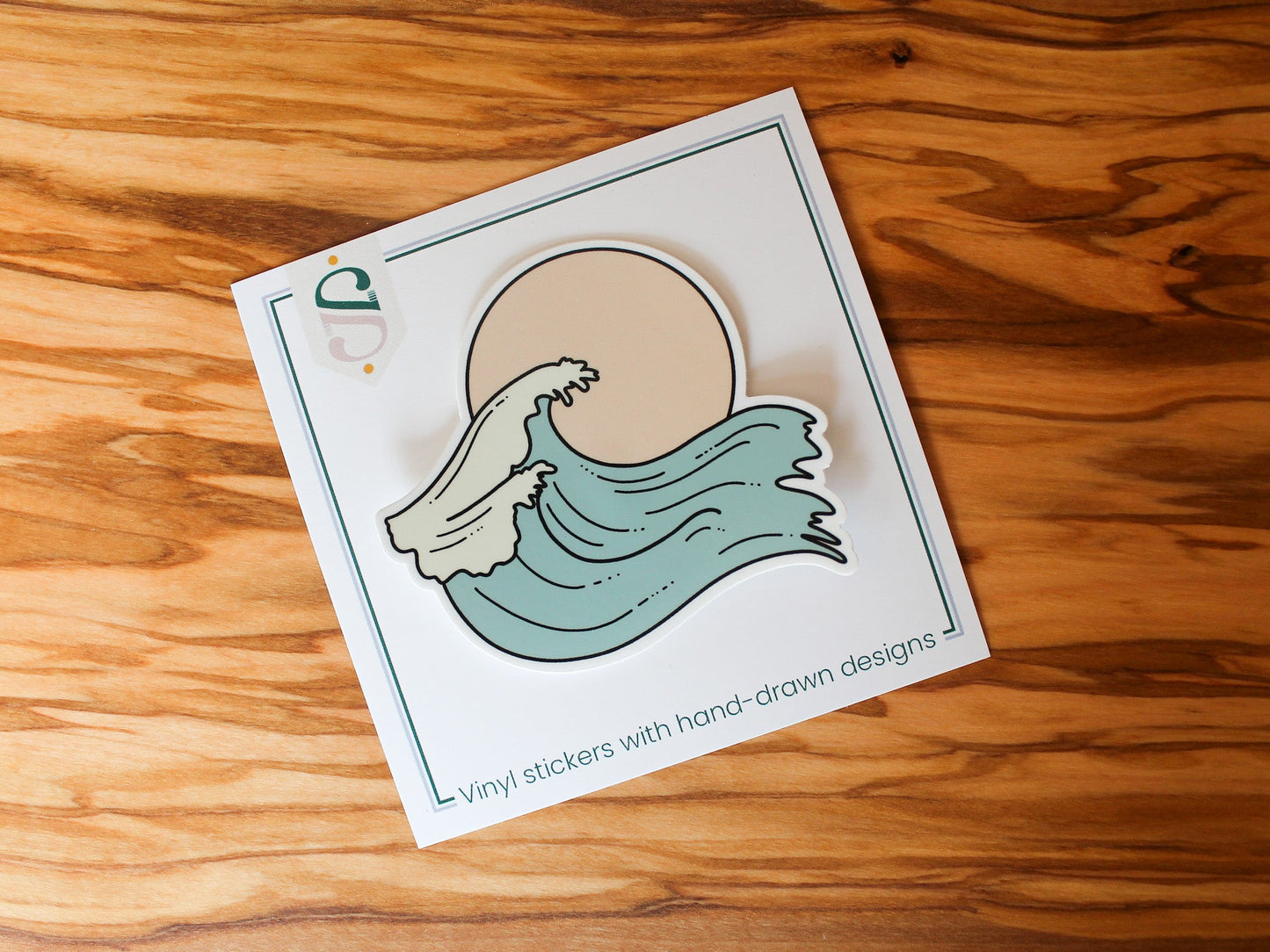 Sunset Waves Sticker, 3x2.72" (10)