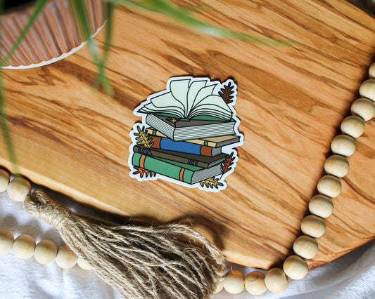 Autumn Book Sticker, 2.98x3"