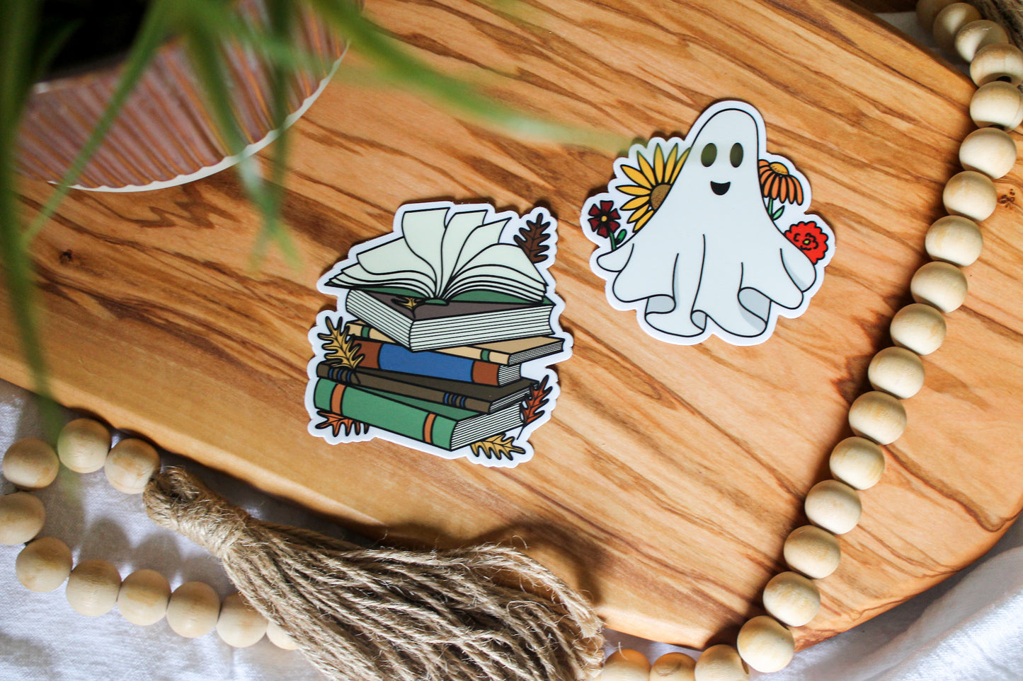 Gary the Floral Ghost Sticker, 3x2.91"