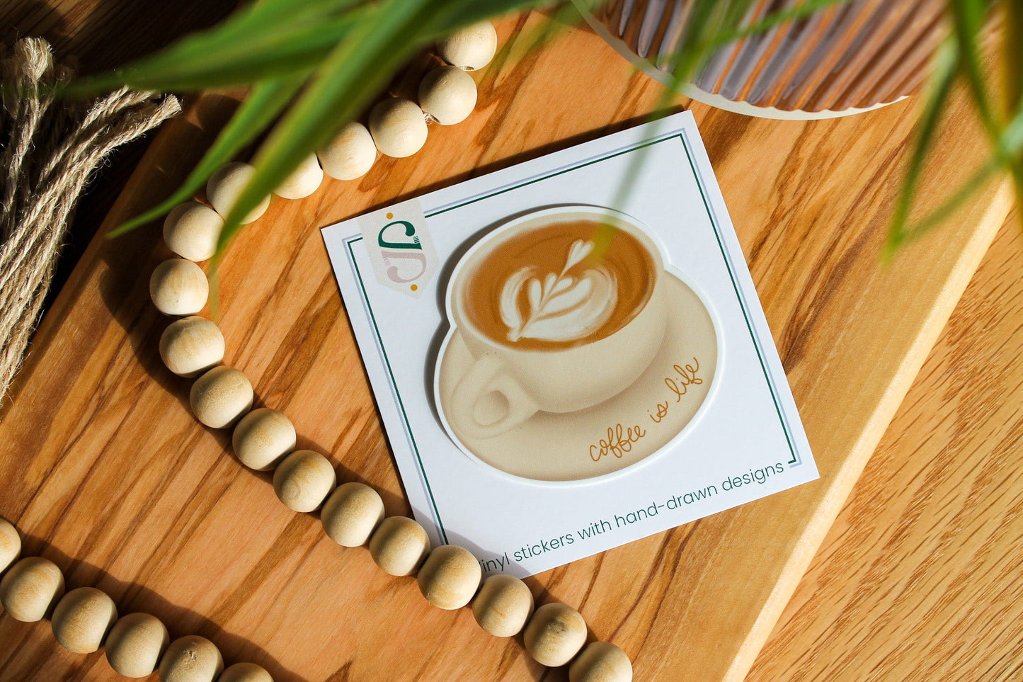 Latte Sticker, 3x2.83" (10)