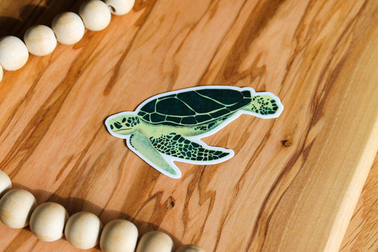 Sea Turtle Sticker, 3x1.8"