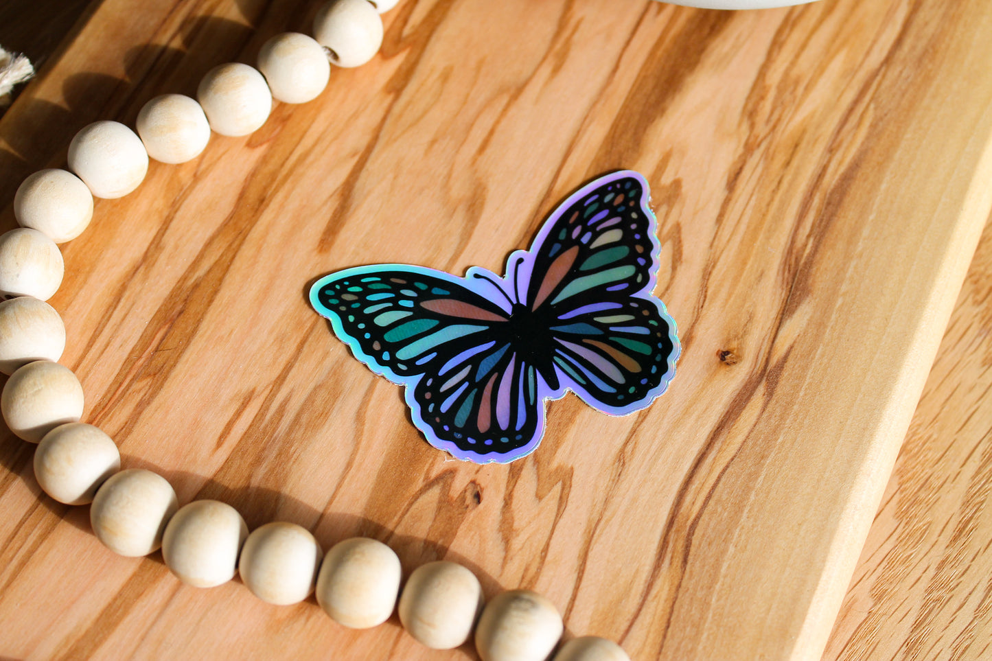 Butterfly Holographic Sticker, 3x2.03"