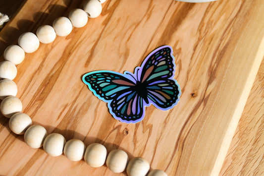 Butterfly Holographic Sticker, 3x2.03" (10)