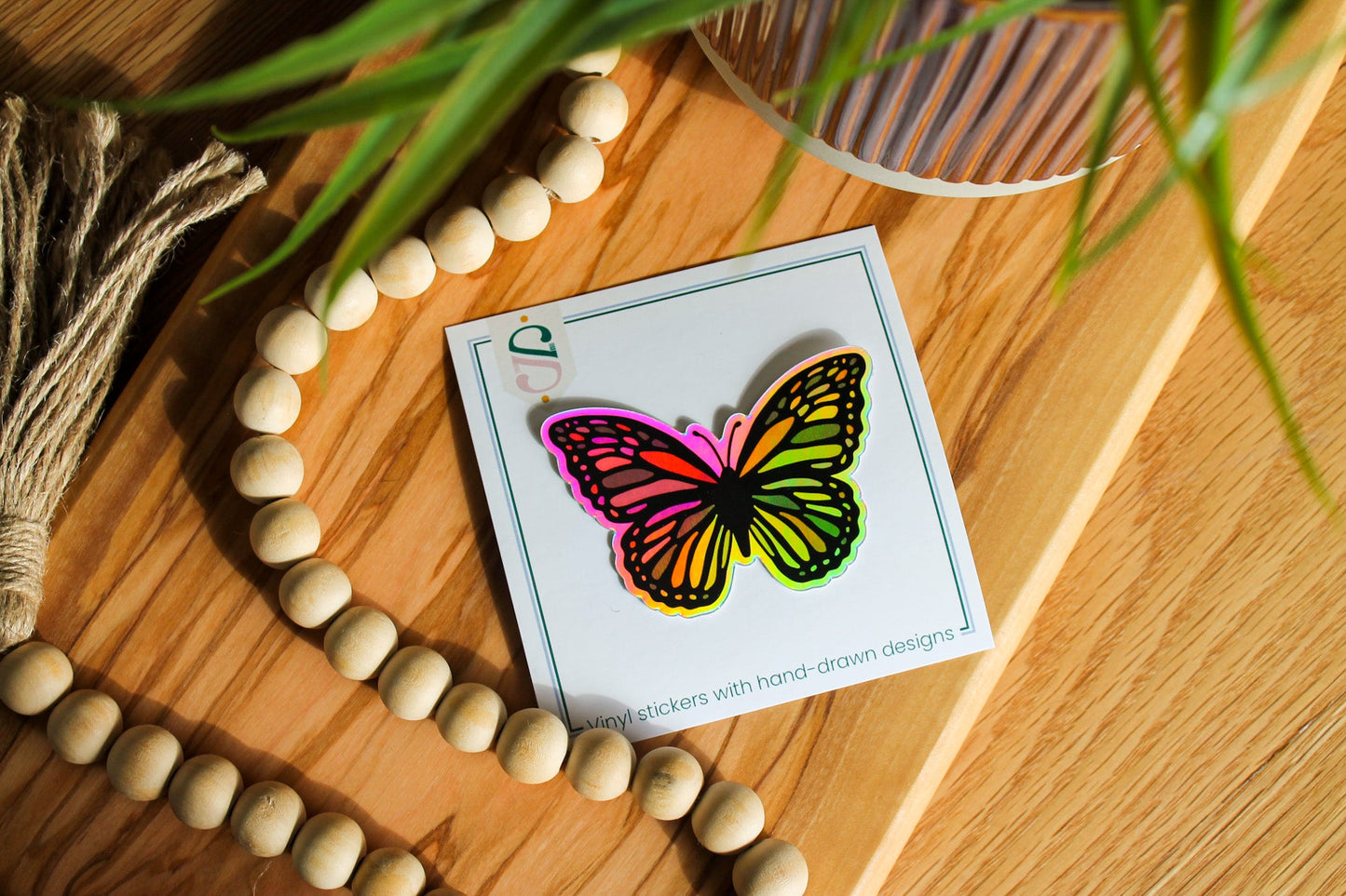 Butterfly Holographic Sticker, 3x2.03" (10)