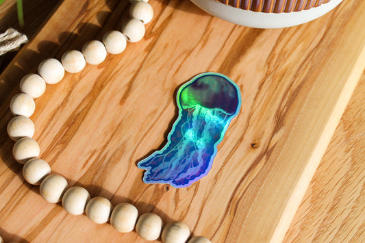 Jellyfish Holographic Sticker, 2.68x3"