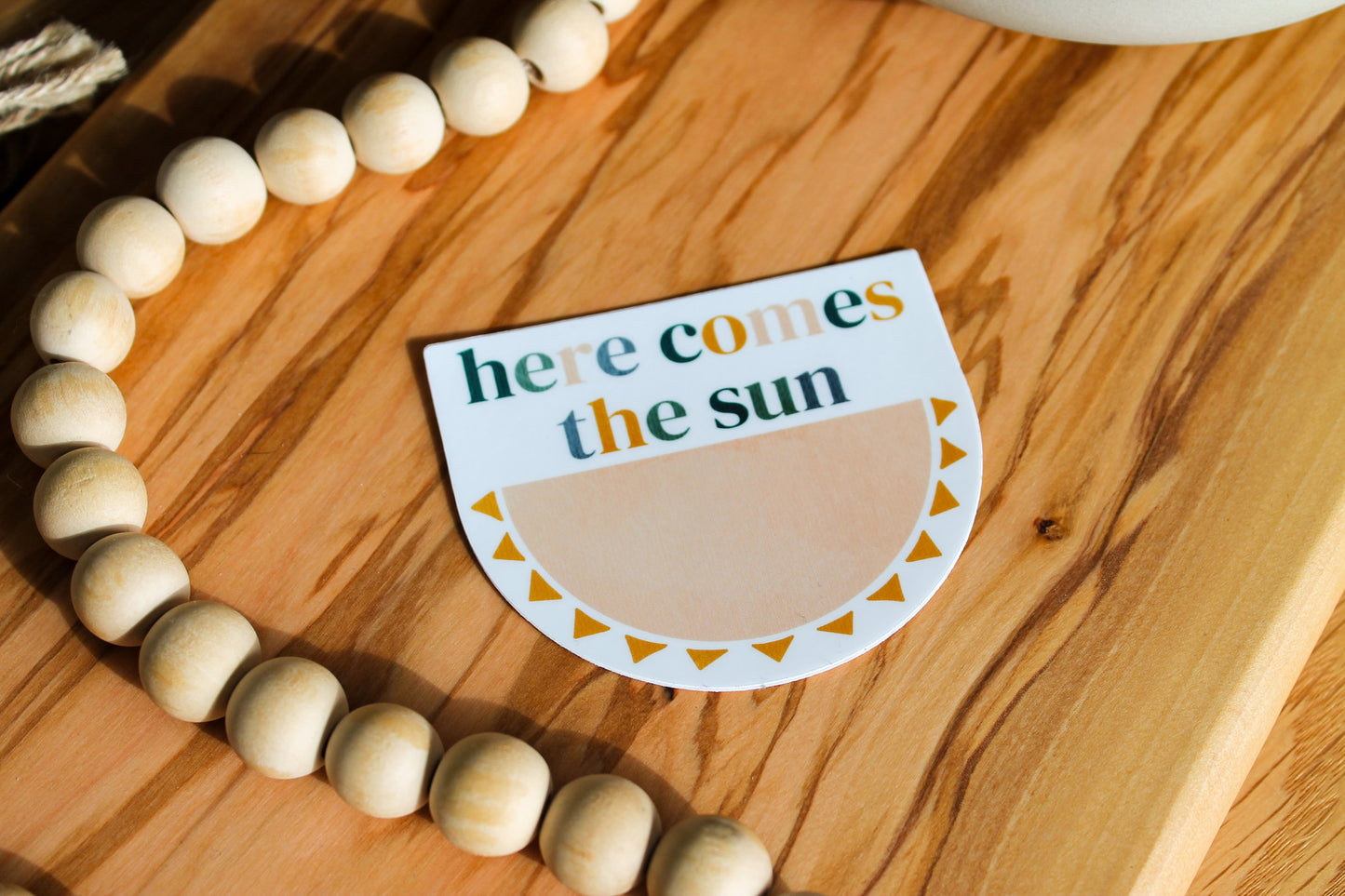 'Here comes the sun' Sticker, 3x3"