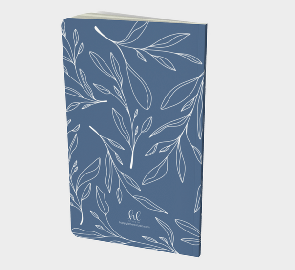 Blue Botanical Line Drawing Notebook
