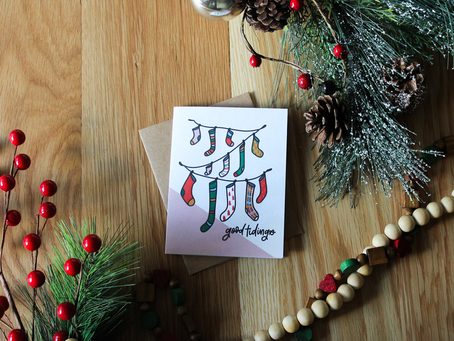 Stockings Holiday Card | Warm Wishes for the Christmas Season