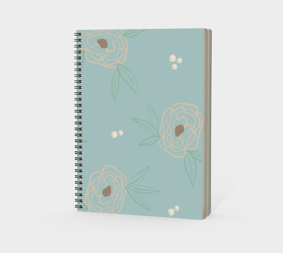 Blue Floral Lined Notebook